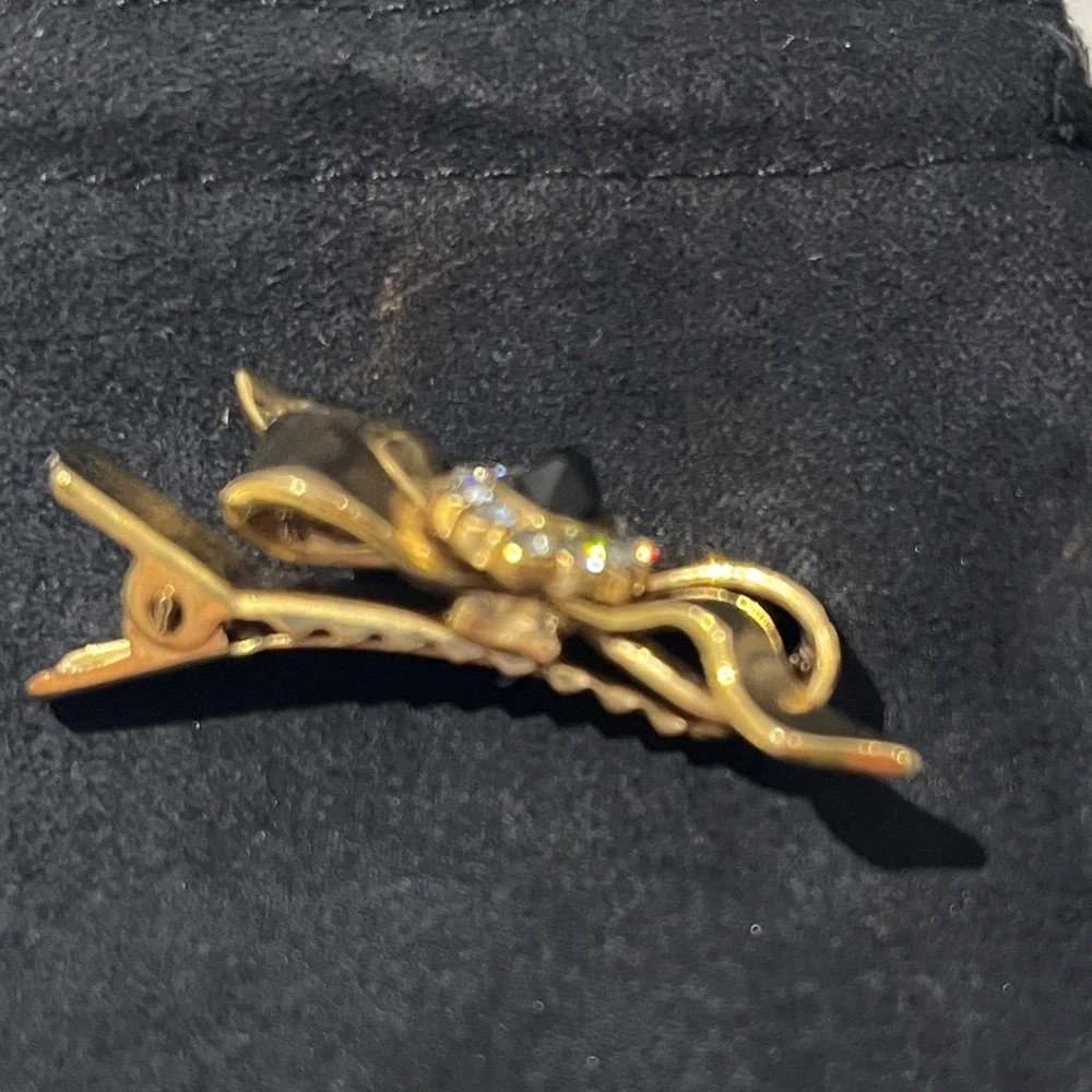 Banana Republic Gold and Black Bow Hair Clip - Great for Valentine's Day!
